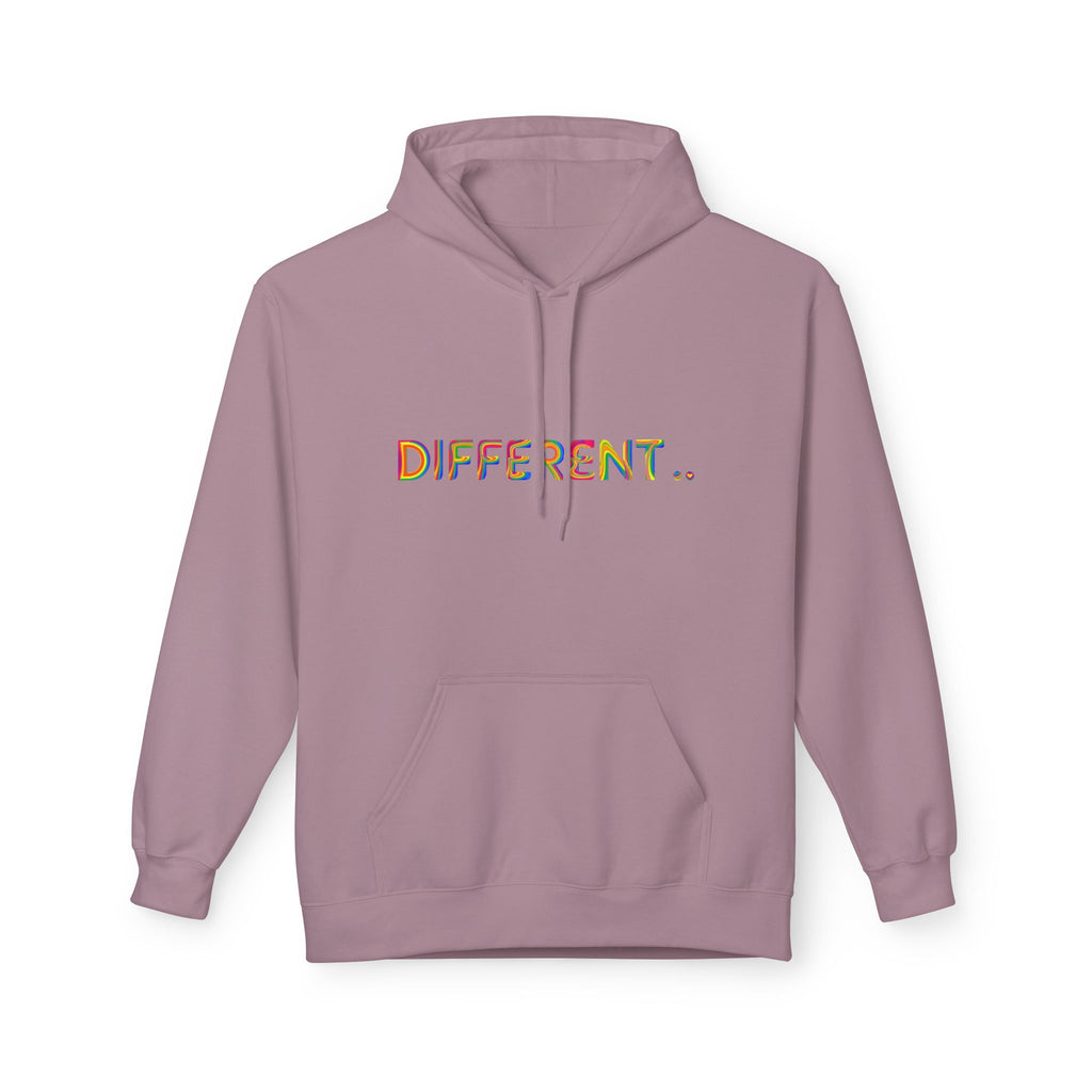 Different. Rainbow Text Hoodie — Positive Self‑Expression Pullover