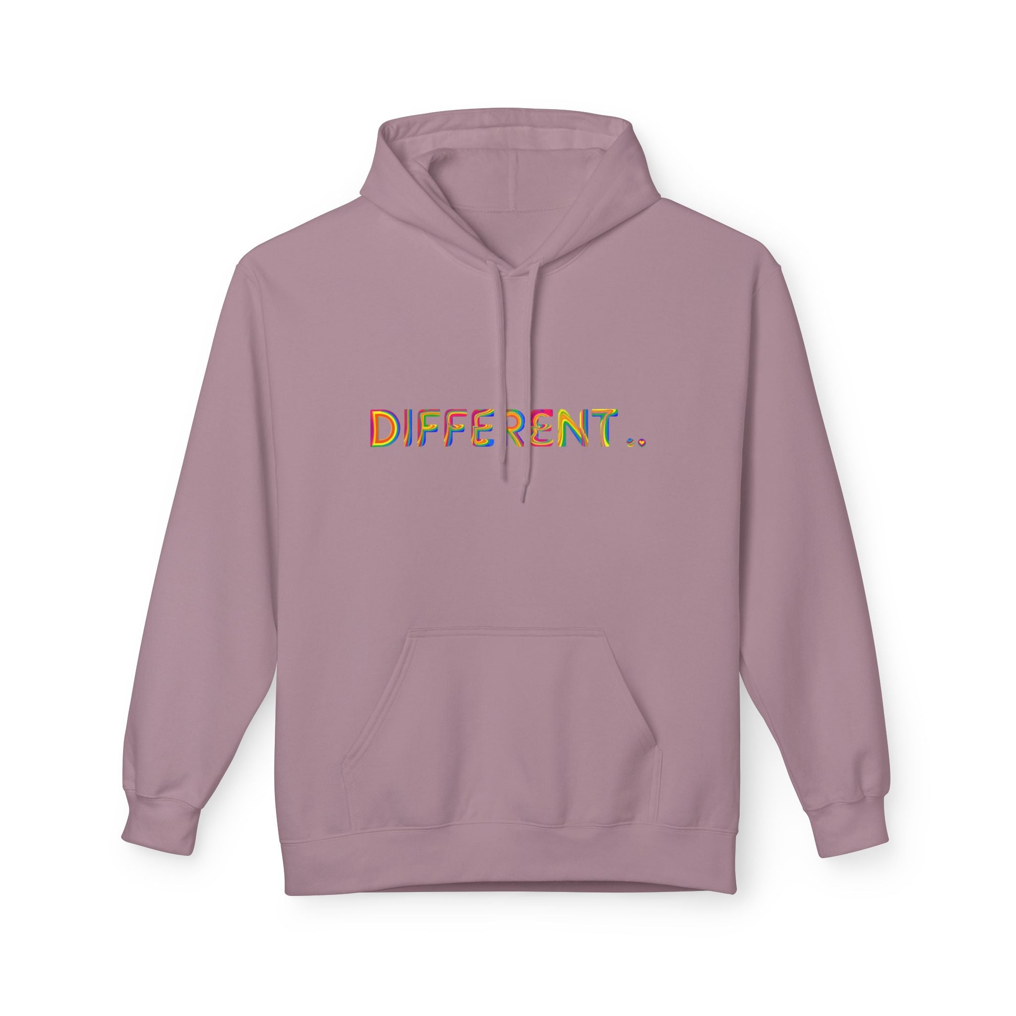 Different. Rainbow Text Hoodie — Positive Self‑Expression Pullover