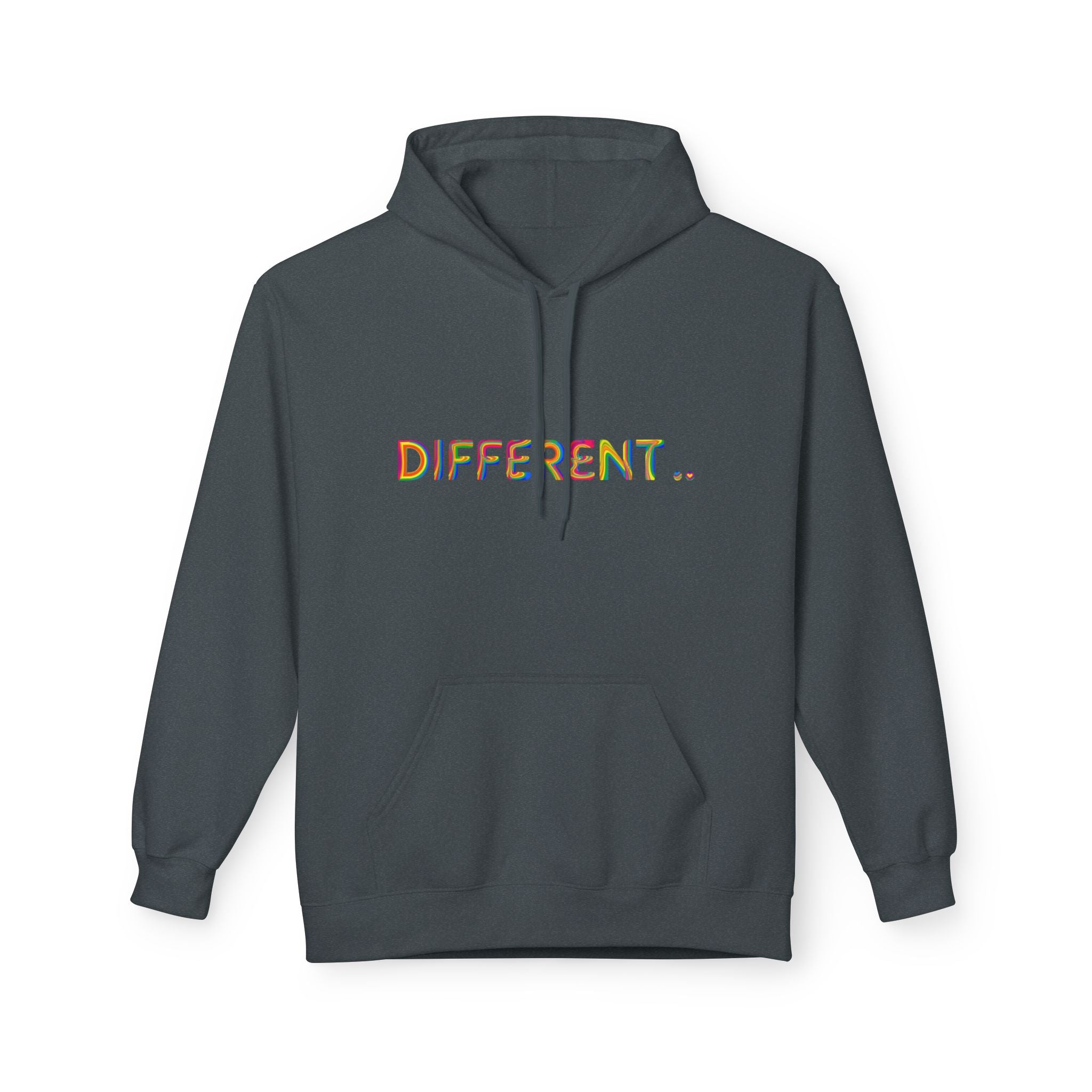Different. Rainbow Text Hoodie — Positive Self‑Expression Pullover