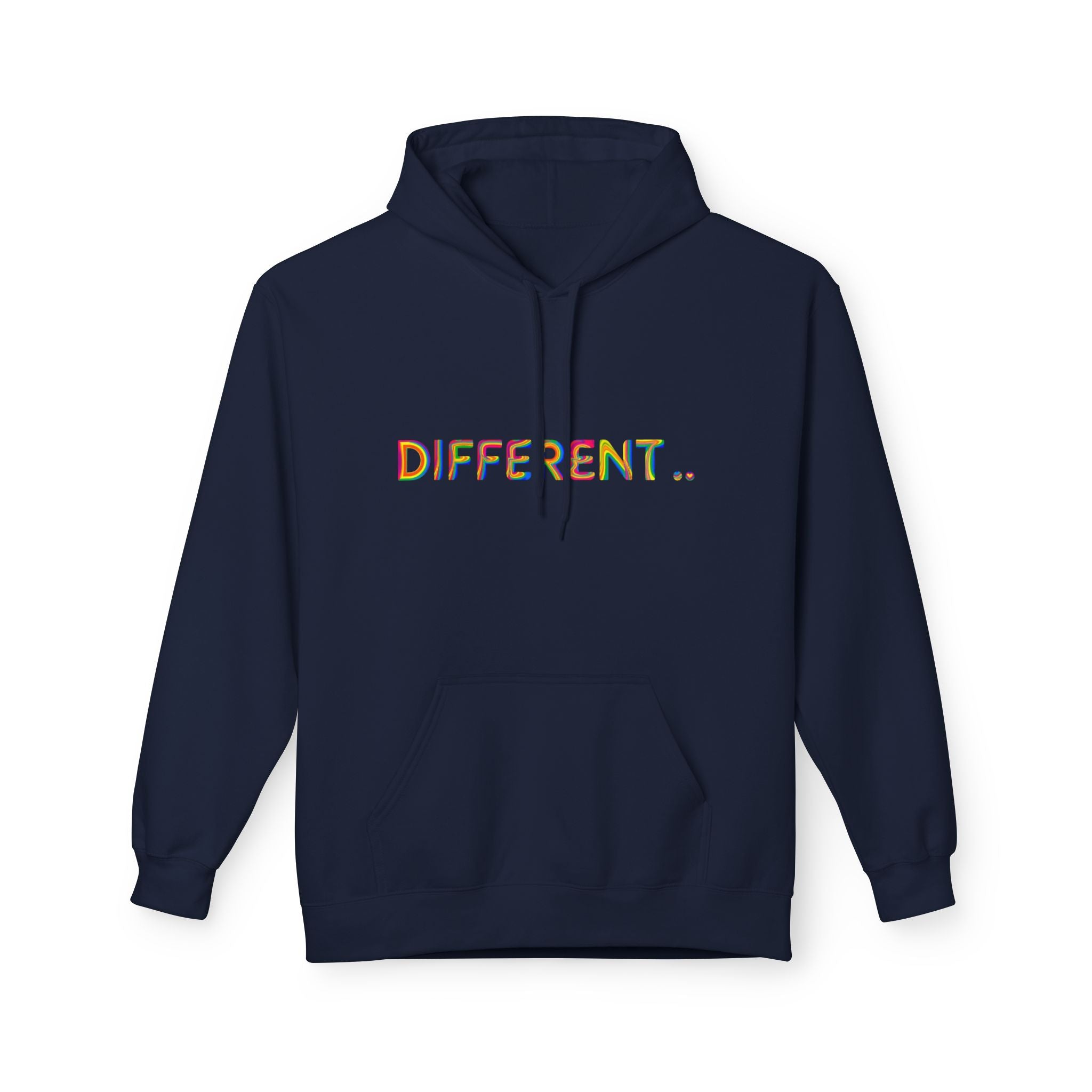 Different. Rainbow Text Hoodie — Positive Self‑Expression Pullover