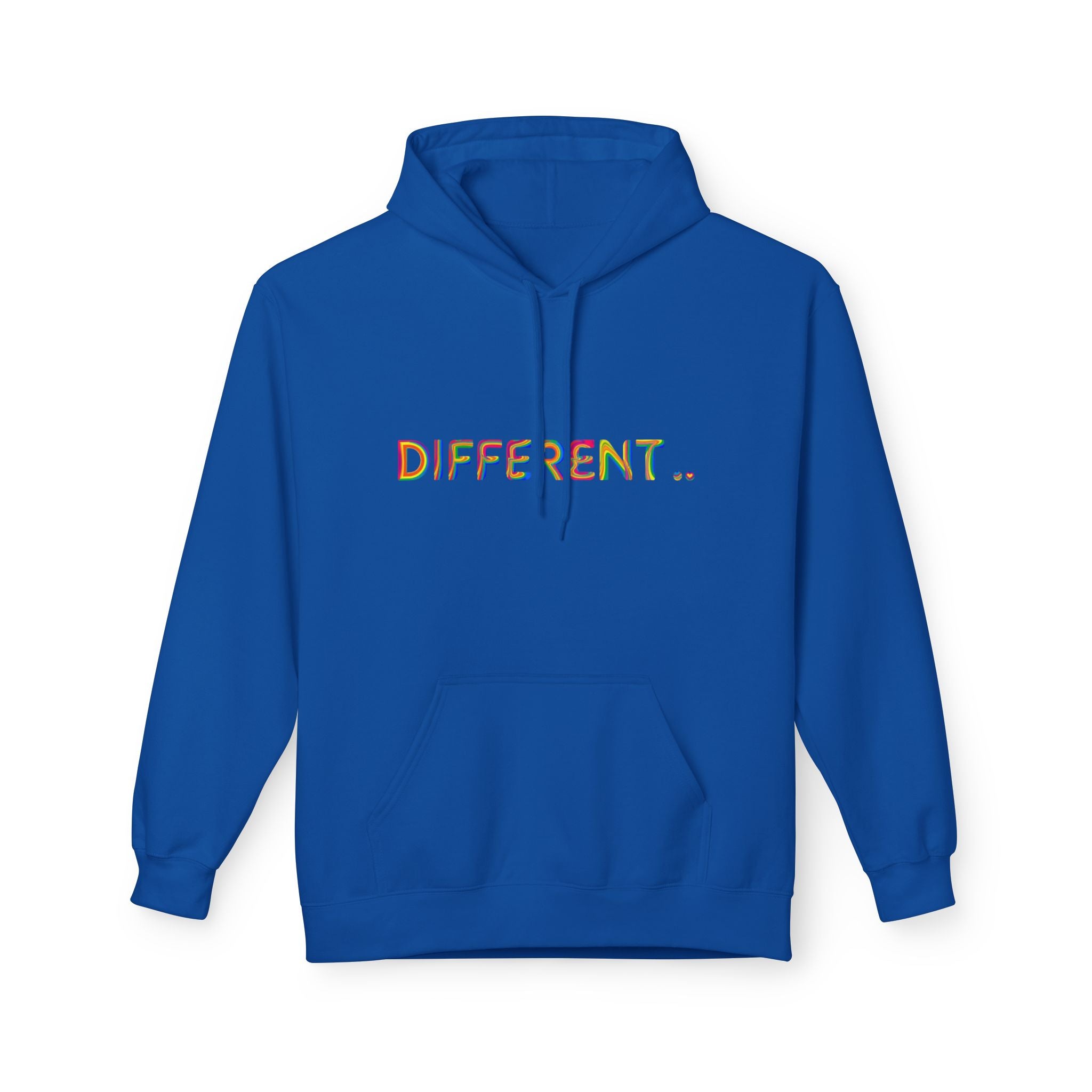 Different. Rainbow Text Hoodie — Positive Self‑Expression Pullover