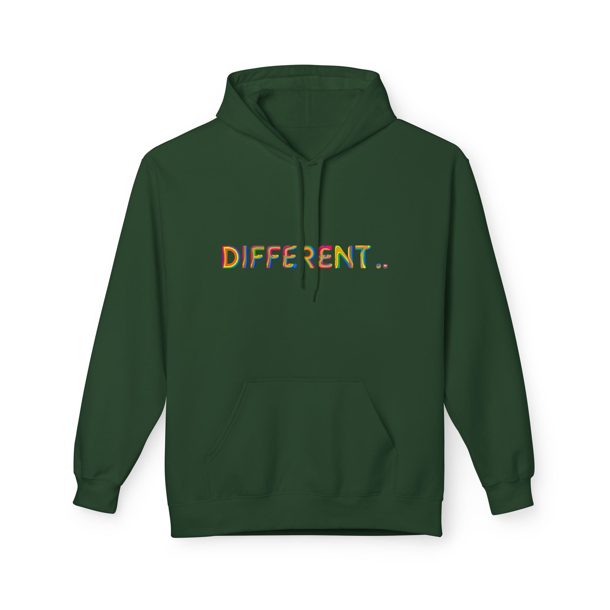 Different. Rainbow Text Hoodie — Positive Self‑Expression Pullover