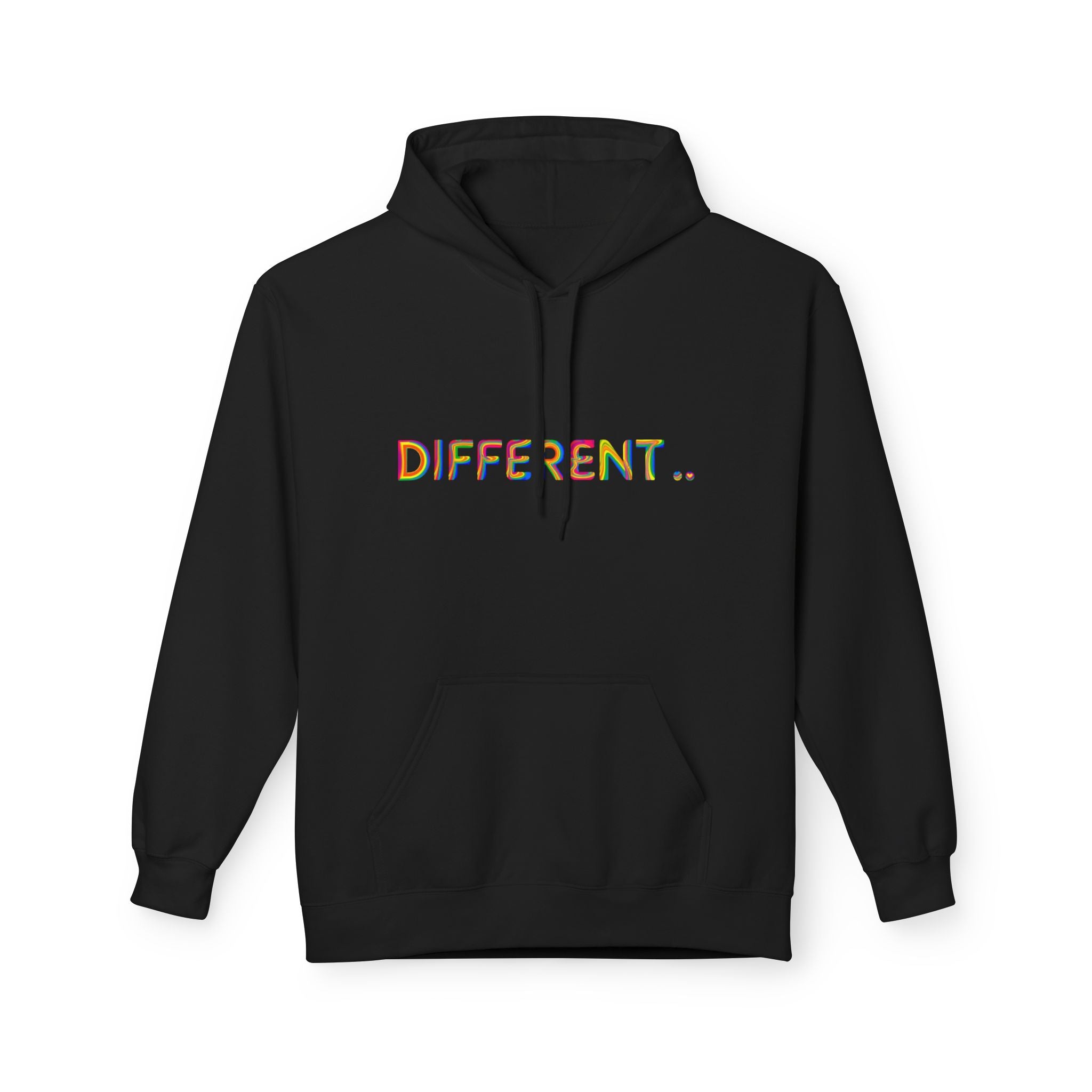 Different. Rainbow Text Hoodie — Positive Self‑Expression Pullover