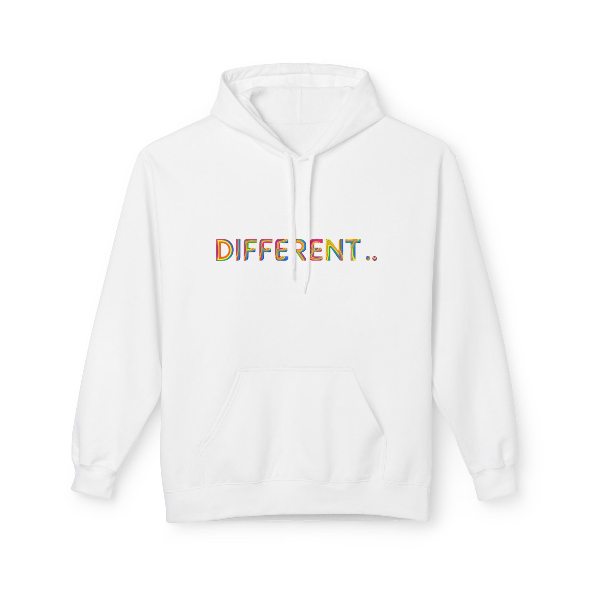 Different. Rainbow Text Hoodie — Positive Self‑Expression Pullover
