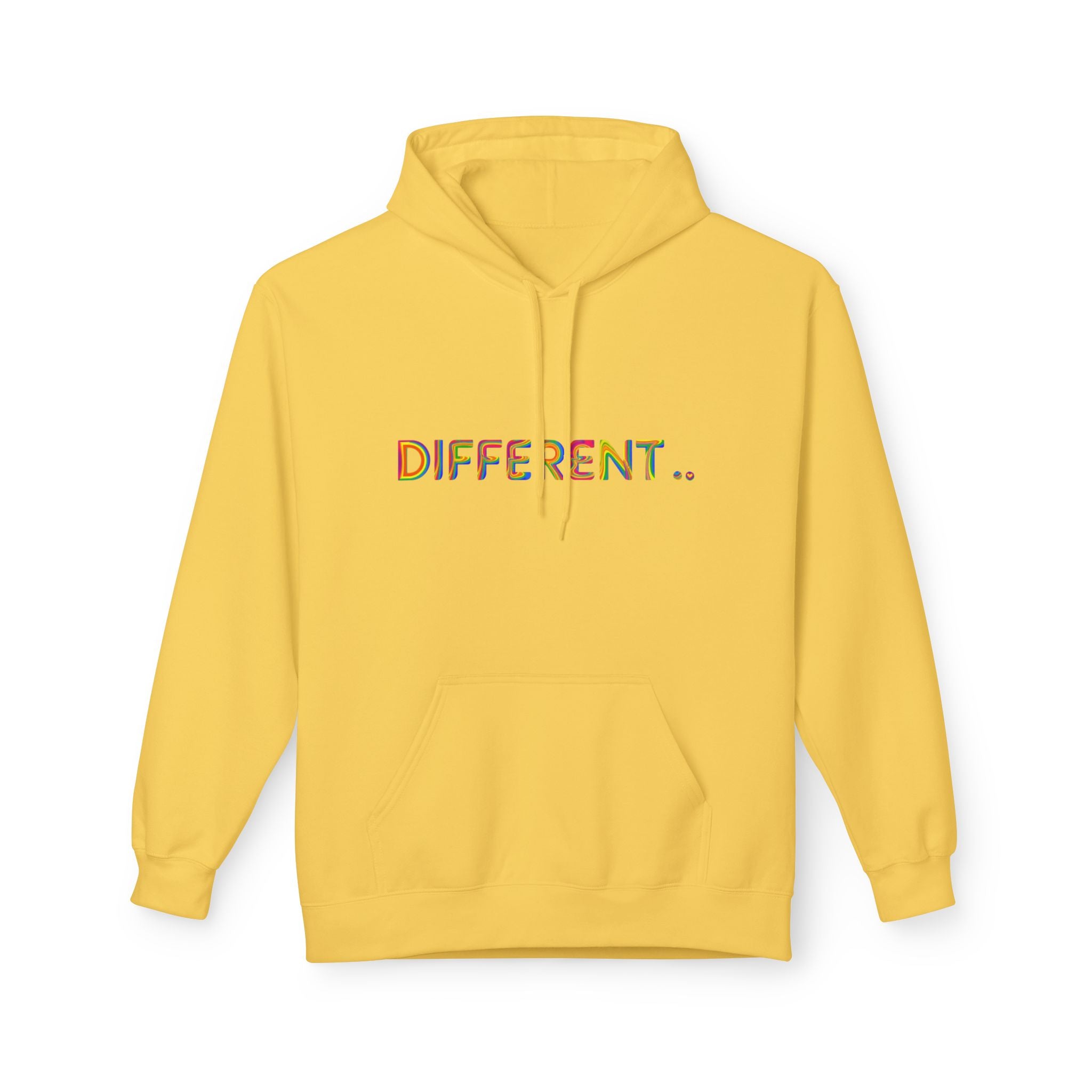 Different. Rainbow Text Hoodie — Positive Self‑Expression Pullover