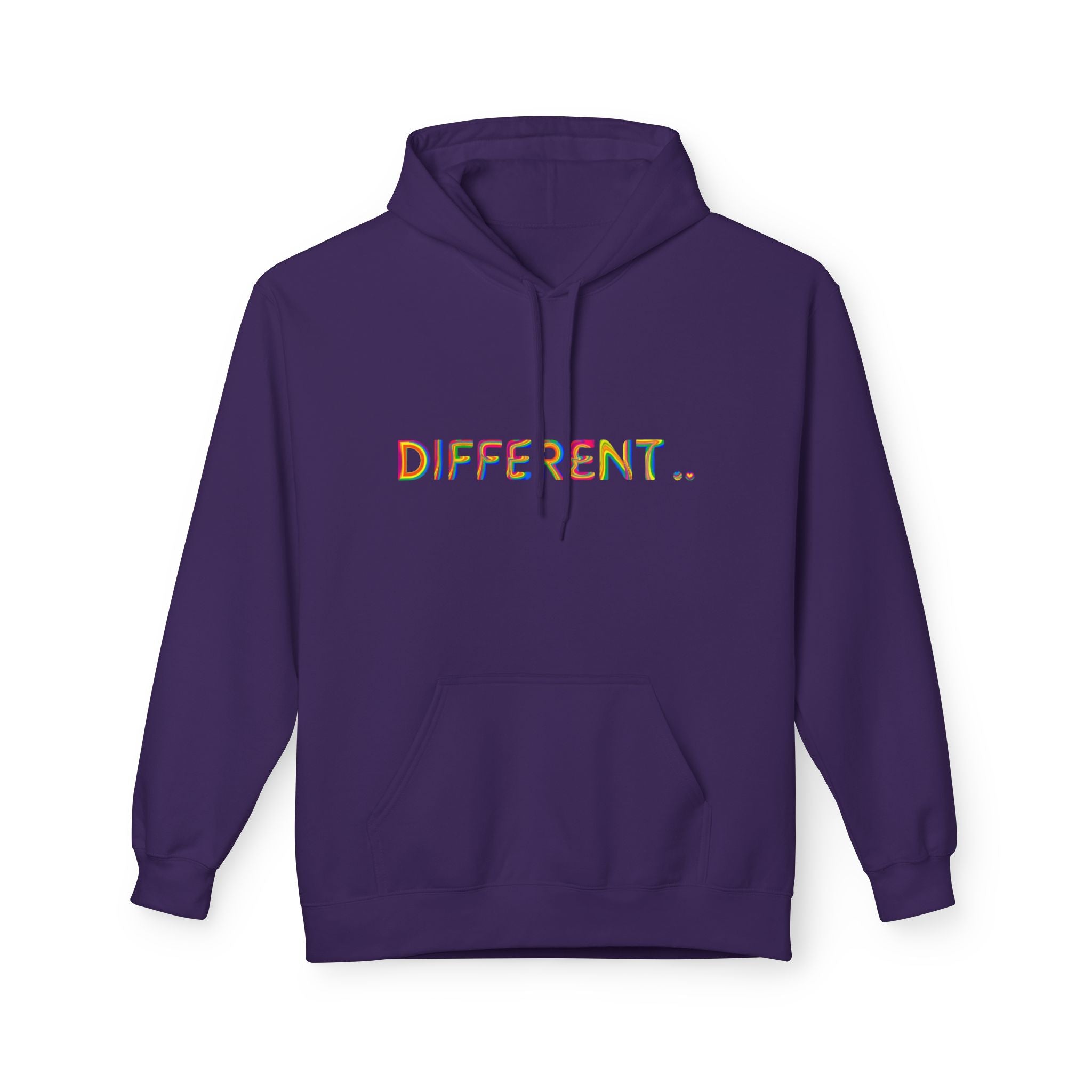 Different. Rainbow Text Hoodie — Positive Self‑Expression Pullover